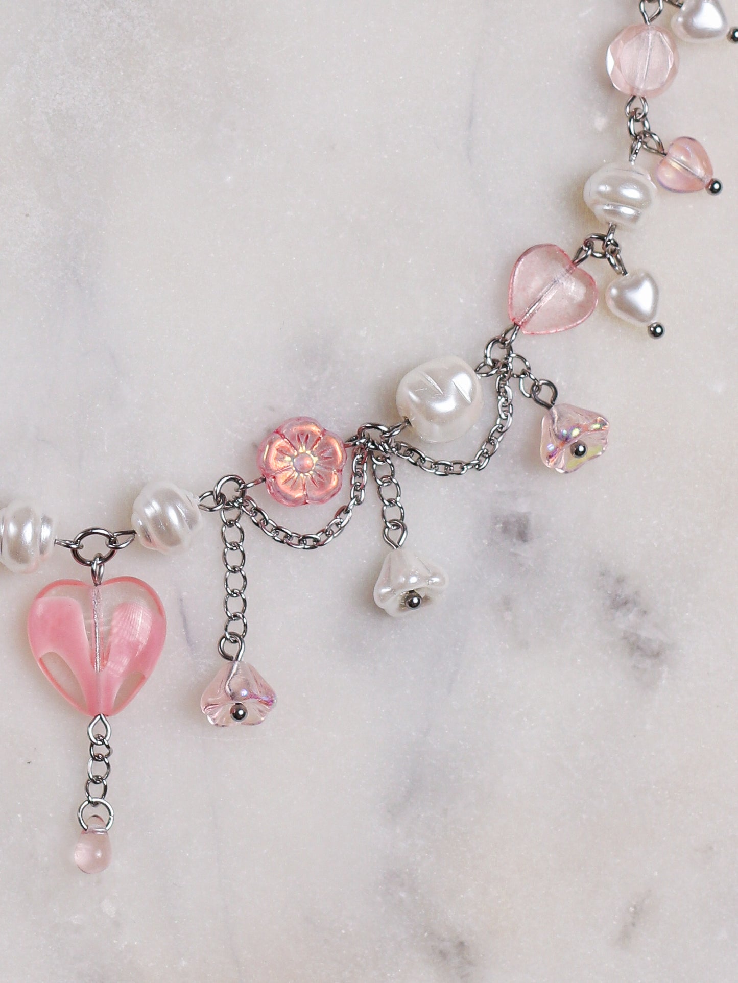 Pink Heart Choker Necklace
