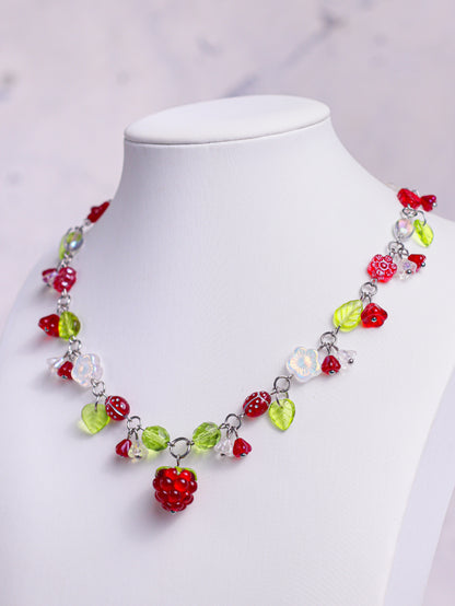 Red Raspberry Necklace (silver)
