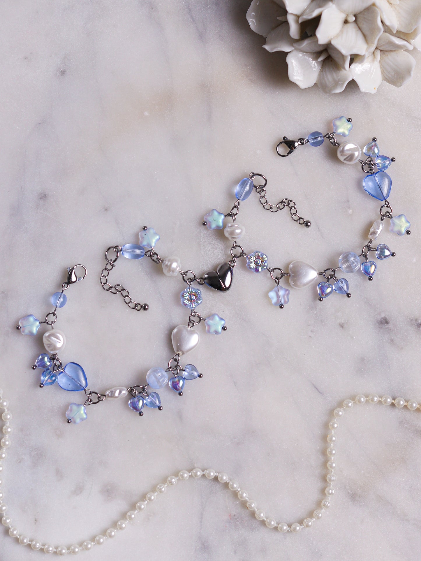 Pink/Blue Matching Heart Bracelets