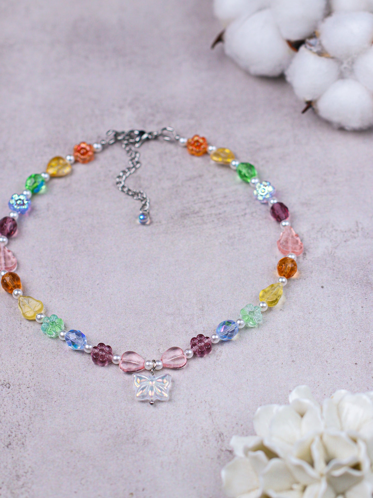 Rainbow Butterfly Choker Necklace