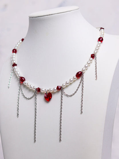 Simple Red Heart Necklace