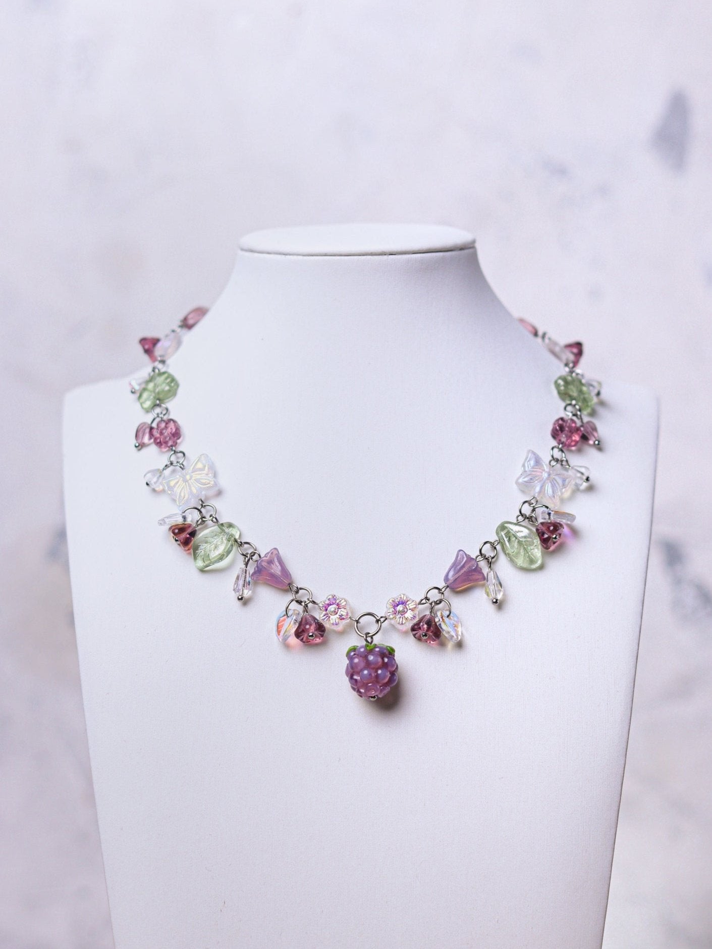 Lavender Raspberry Necklace