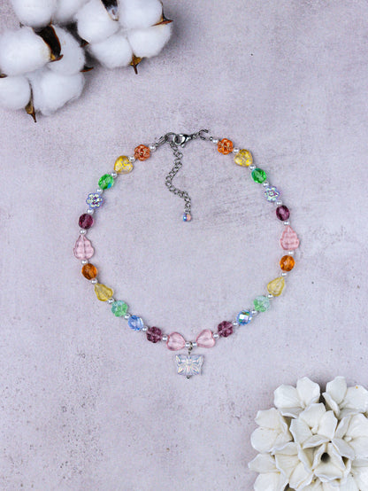 Rainbow Butterfly Choker Necklace