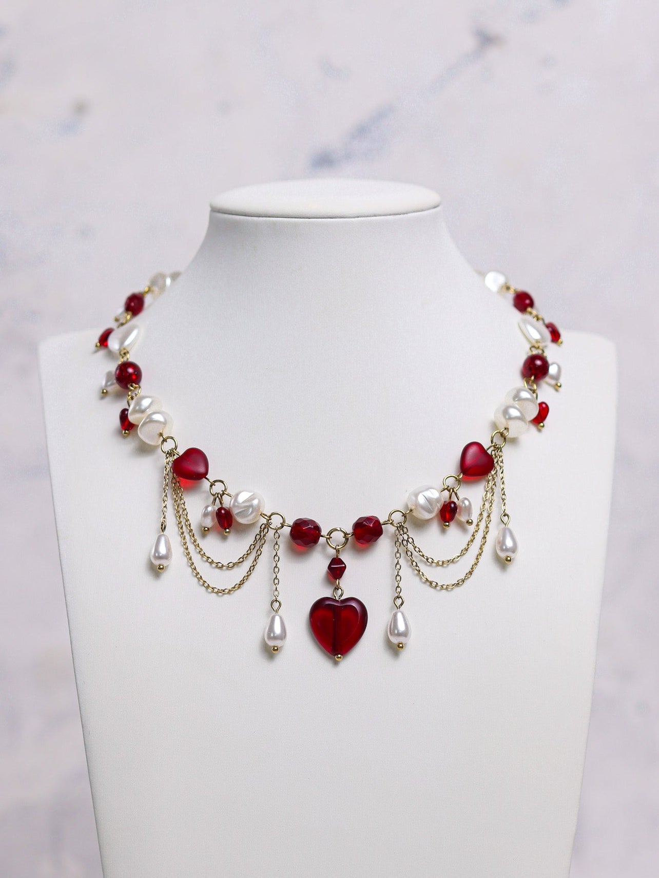 Red Heart Necklace (gold/silver)