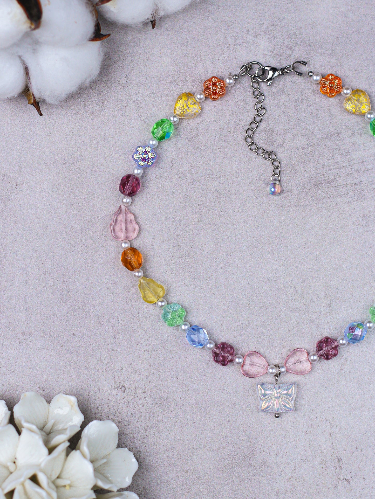 Rainbow Butterfly Choker Necklace