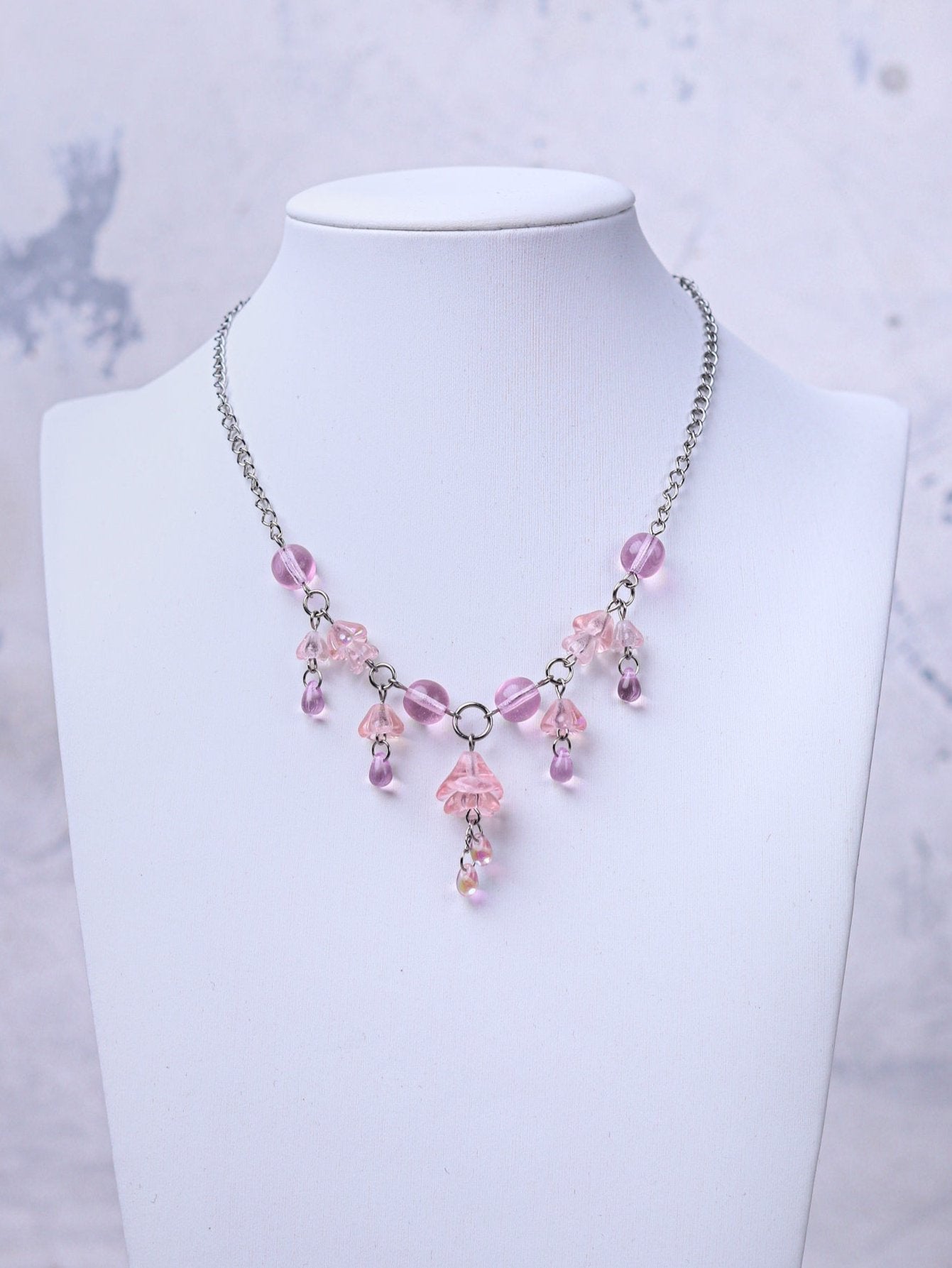 Simple Pink Jellyfish Necklace