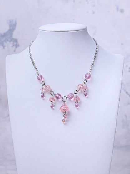 Simple Pink Jellyfish Necklace