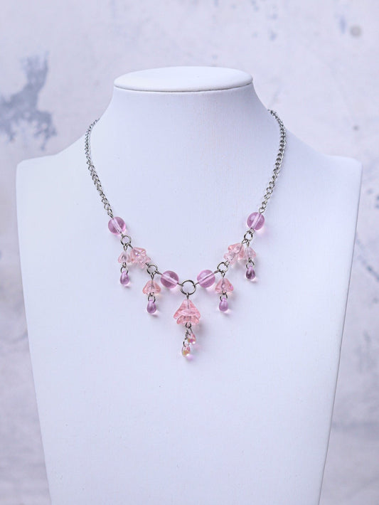 Simple Pink Jellyfish Necklace