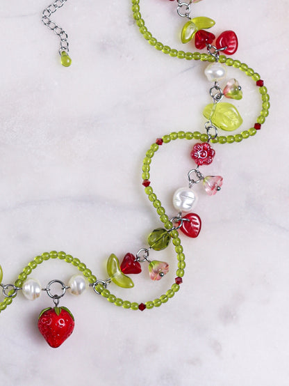 Red Strawberry Vine Necklace