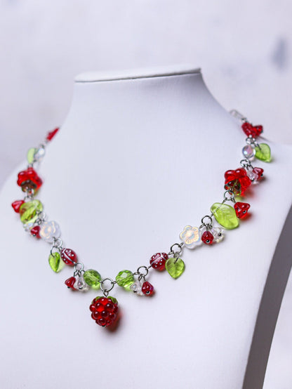 Red Raspberry Necklace (silver)