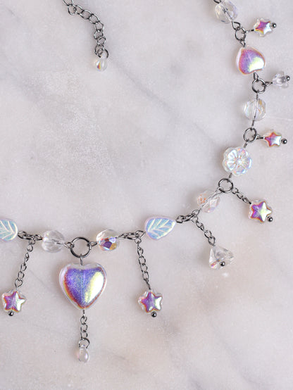 Crystal Heart Choker Necklace