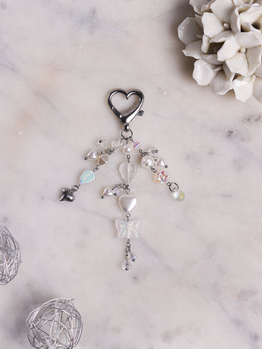 White Heart Keychain