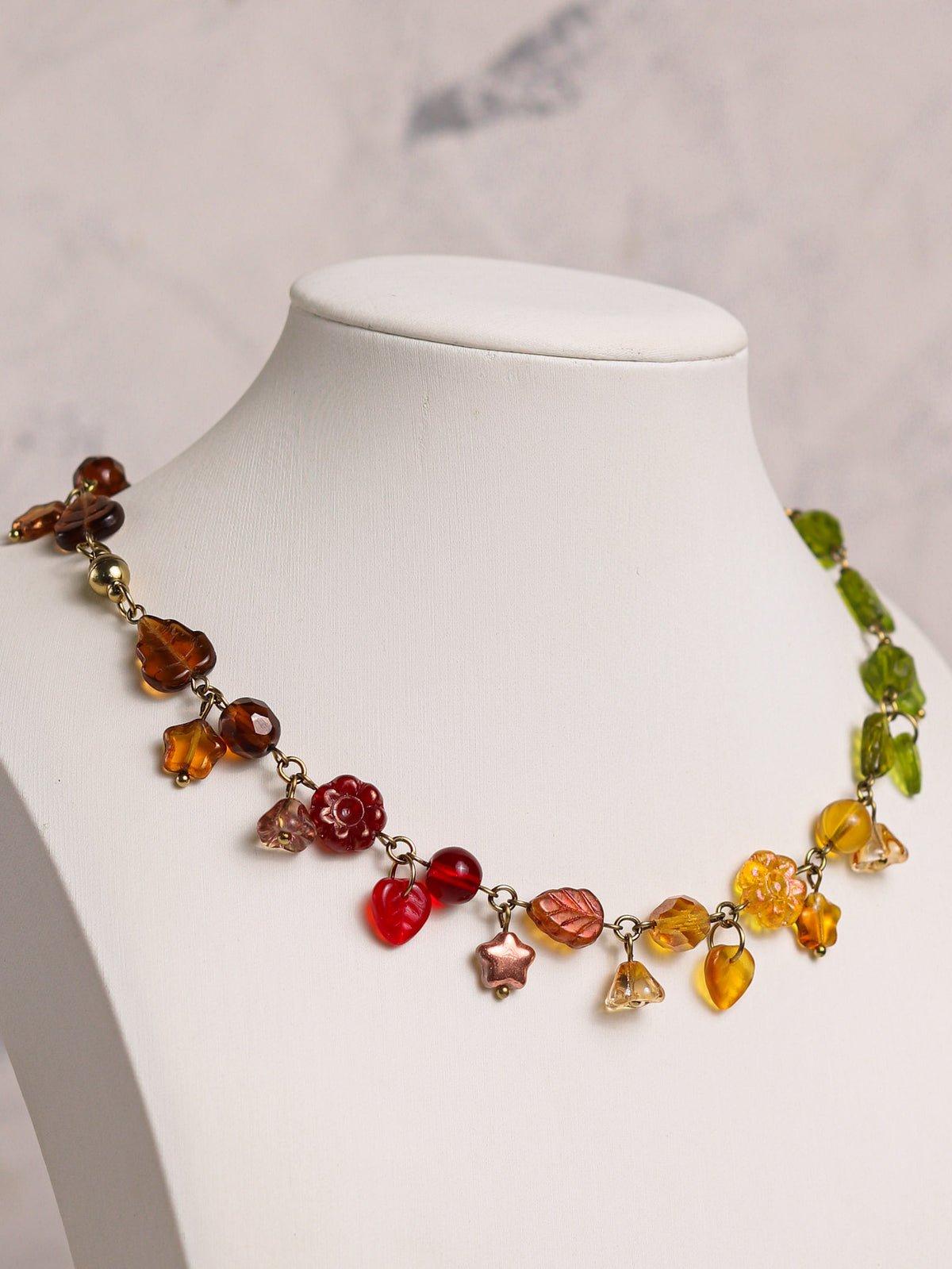 Falling Leaves Gradient Necklace (gold/silver)