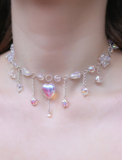 Clean Girl Crystal Heart Choker Necklace