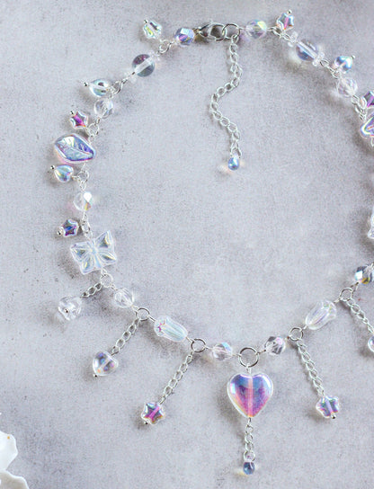 Clean Girl Crystal Heart Choker Necklace