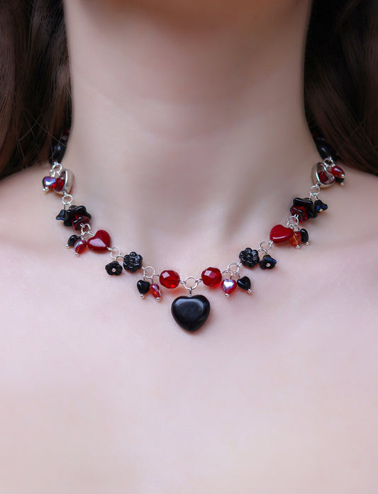 Red & Black Heart Necklace