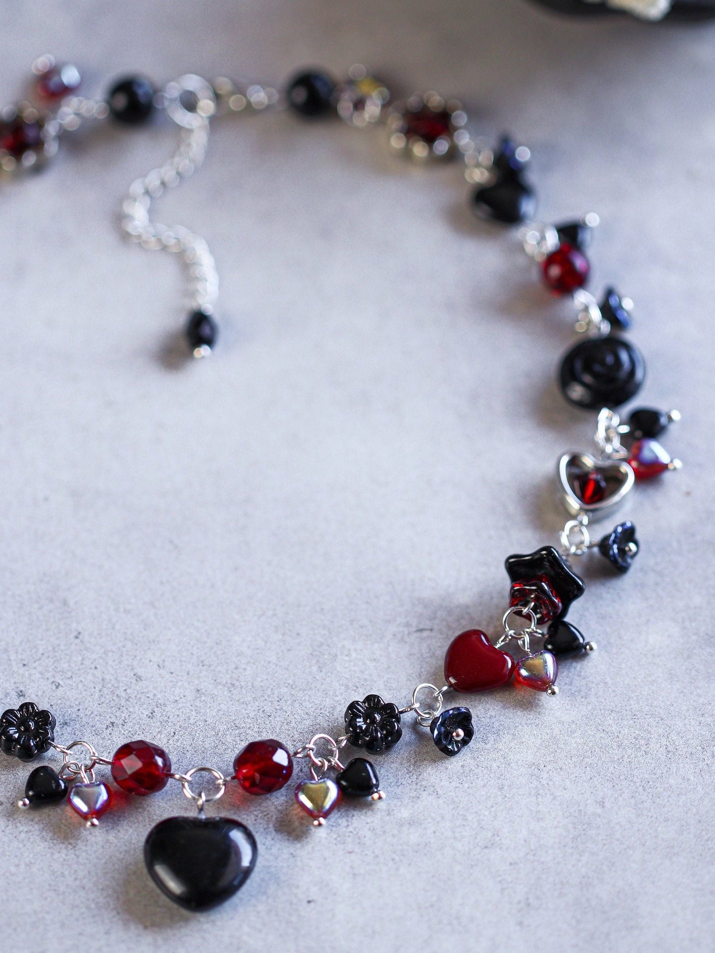 Red & Black Heart Necklace