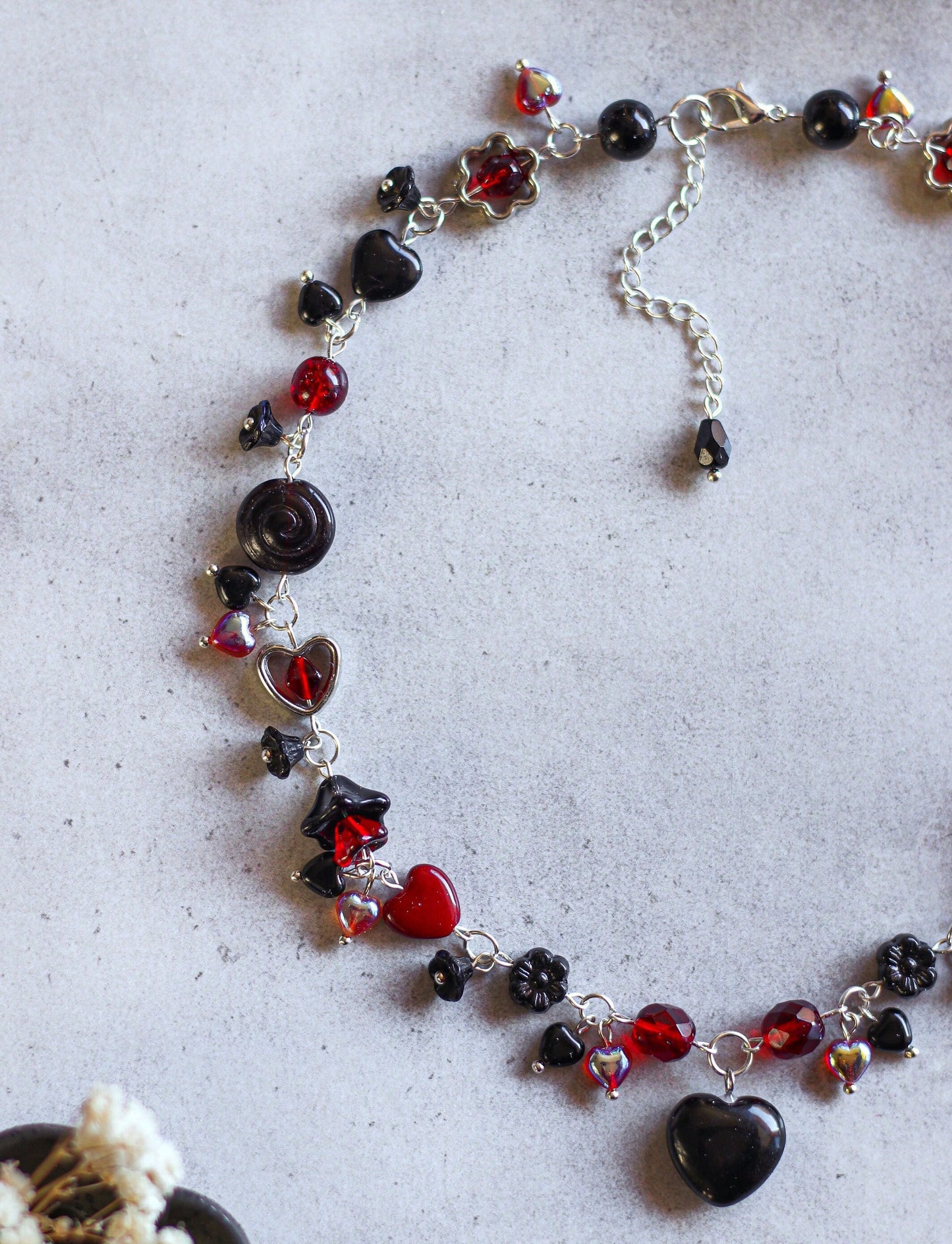 Red & Black Heart Necklace