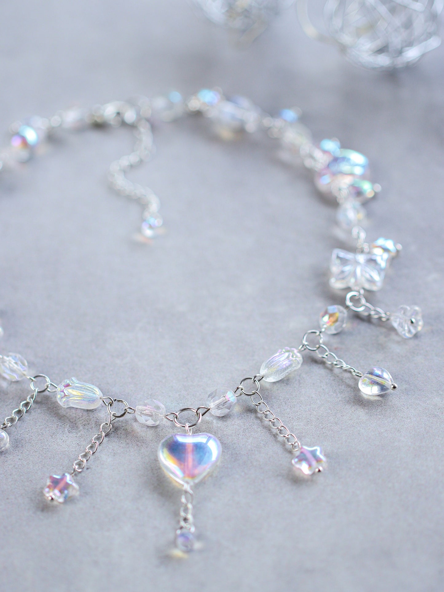 Clean Girl Crystal Heart Choker Necklace