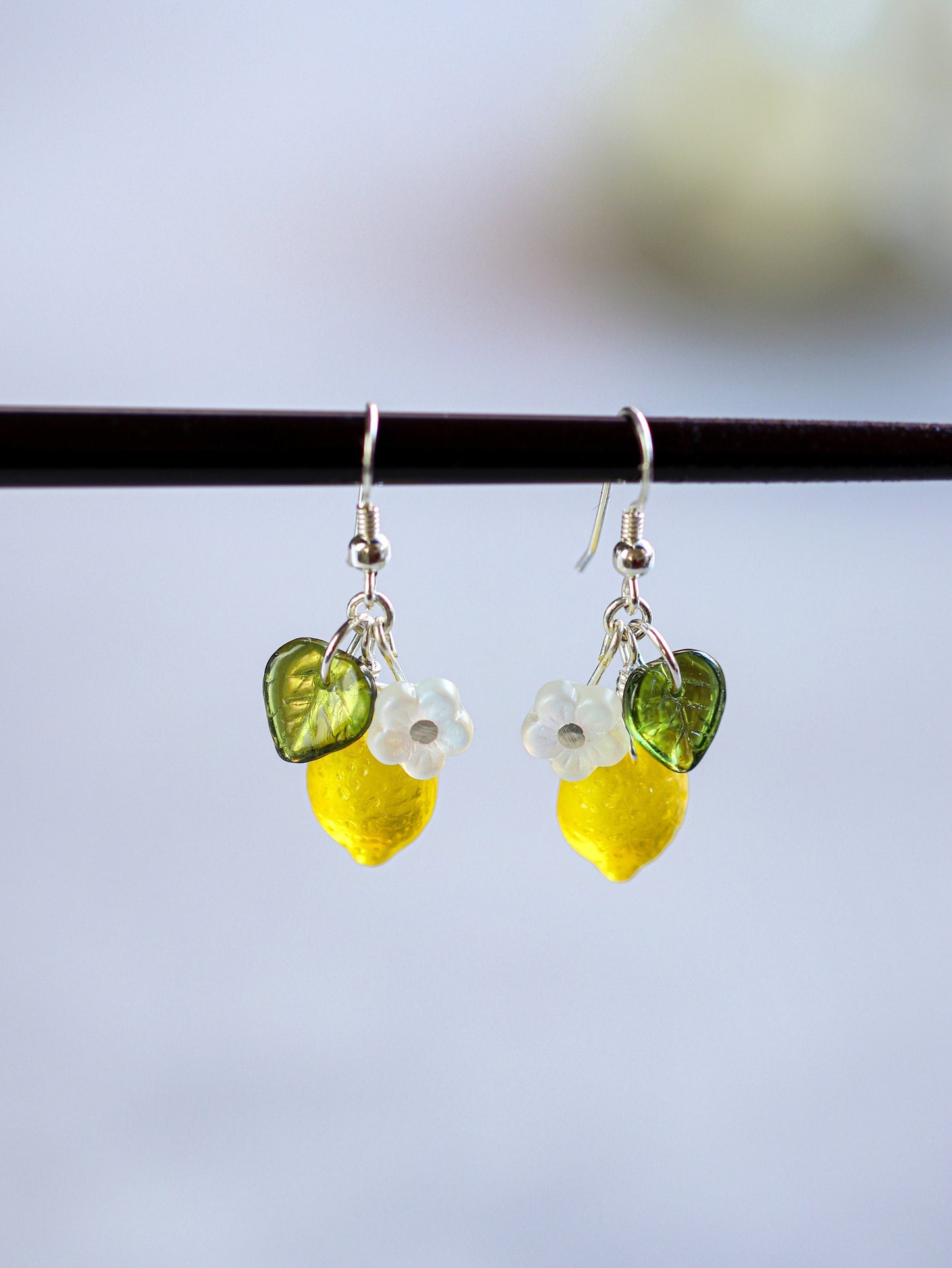 Lemon Garden Earrings | Dark Green