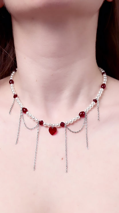 Simple Red Heart Necklace