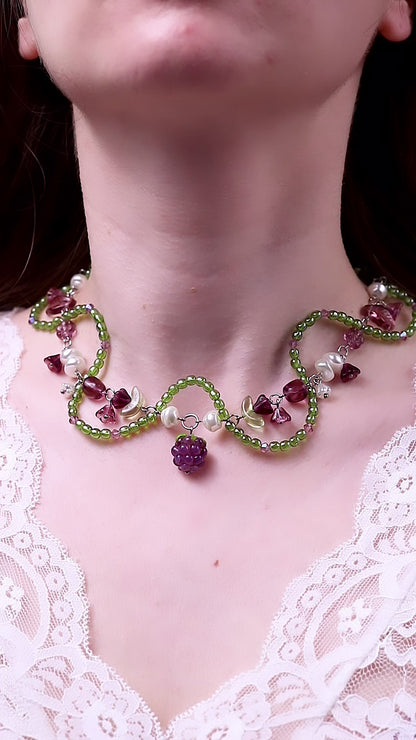 Purple Raspberry Vine Necklace